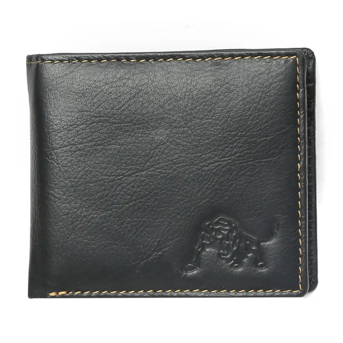 BLACK BIFOLD LEATHER WALLET