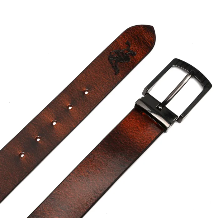 WINE RED LEATHER WALLET AND BELT COMBO SET